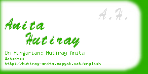 anita hutiray business card